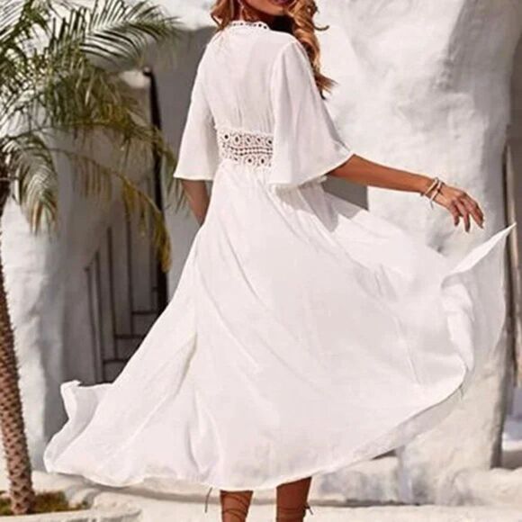 Women's Swimwear Cover Ups Sexy Open Front Beach Bikini Swimsuit Kimono Cardigan - Picture 2 of 5